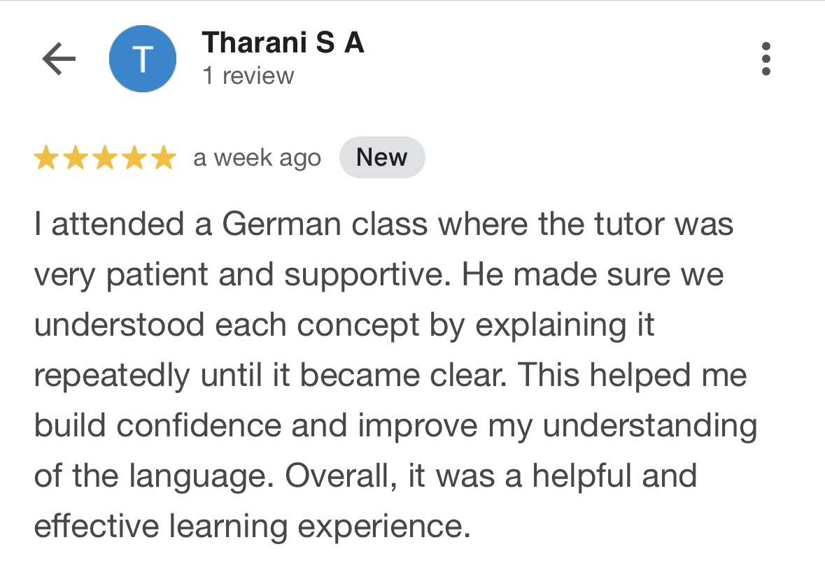 Learner review screenshot