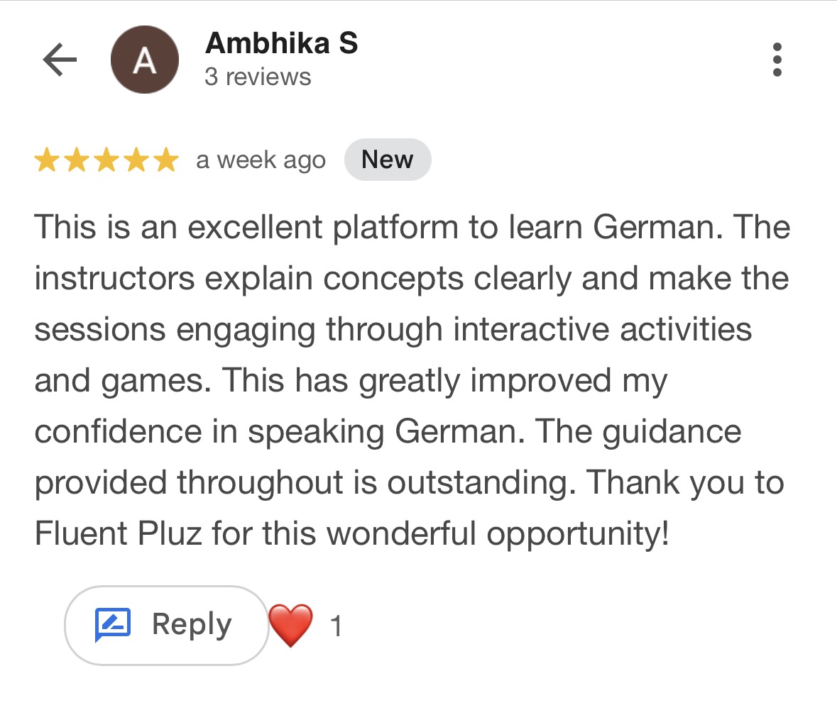 Learner review screenshot